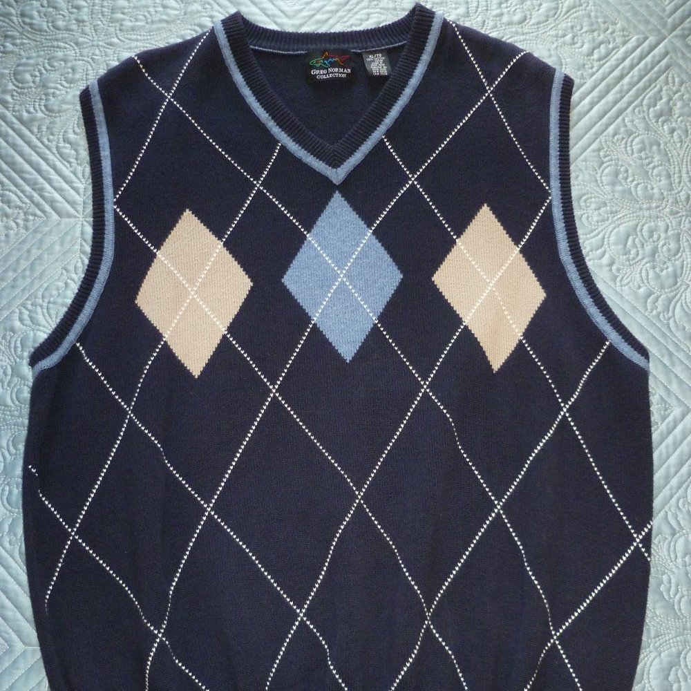 Greg Norman Men’s Cotton Argyle Golf Vest
